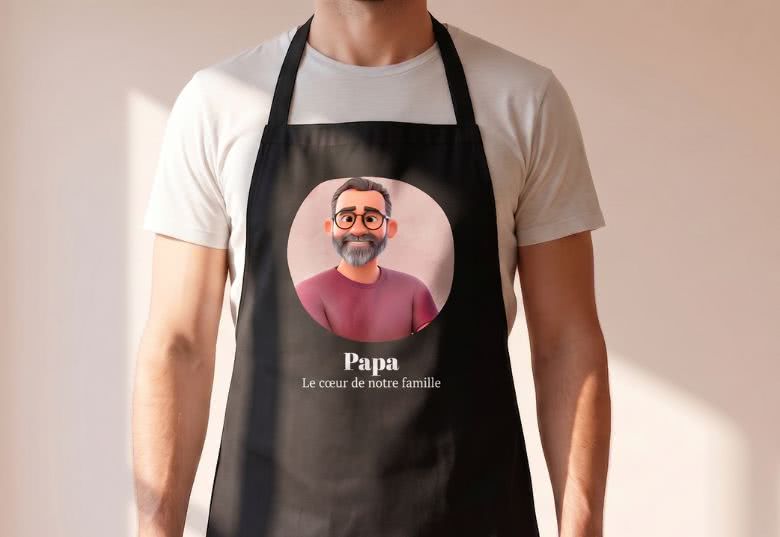 Tablier fête des pères personnalisé IA