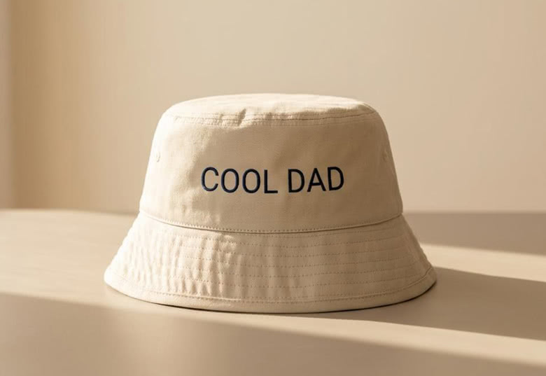 Bucket hat with text