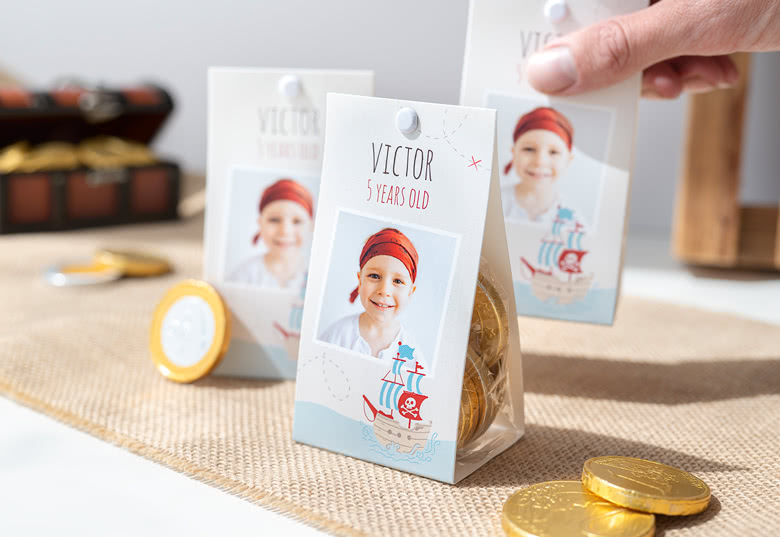 Party bag with photo-wrapping