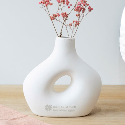 Engraved Ceramic Vase for Mothers Day