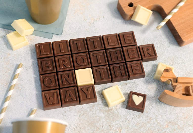 Chocolate with text