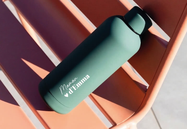 Cadeau fête des Mères personnalisé: Bouteille réutilisable prénom