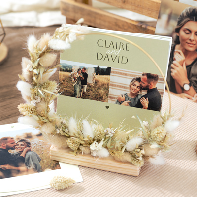 Kaarthouder met droogbloemen