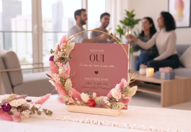 Cadeau fleurs demande de témoin de mariage ou demoiselle d honneur