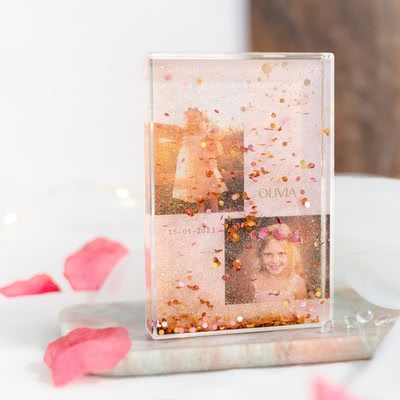 Cadre photo fun, paillettes, neige ou coeurs