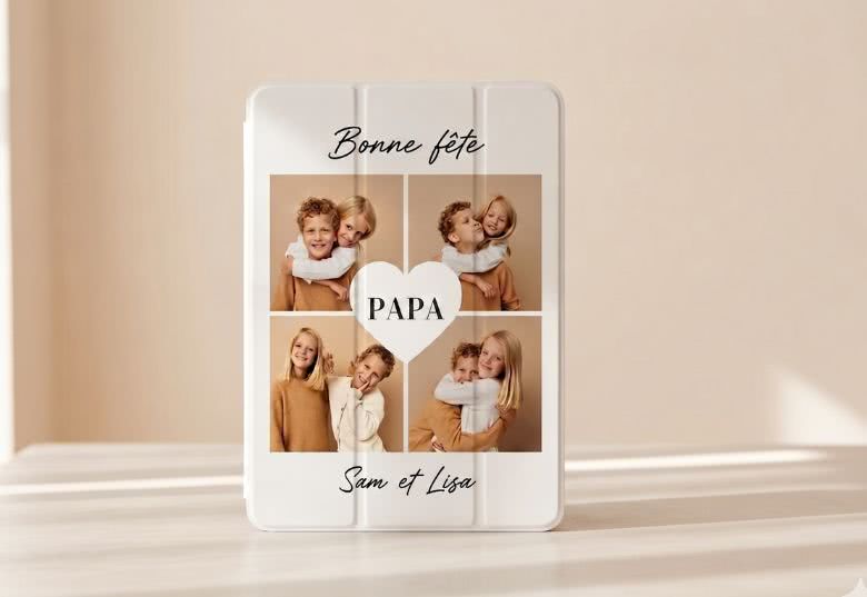 Ipad cover pour Papa - fête des pères personnalisé collage photo