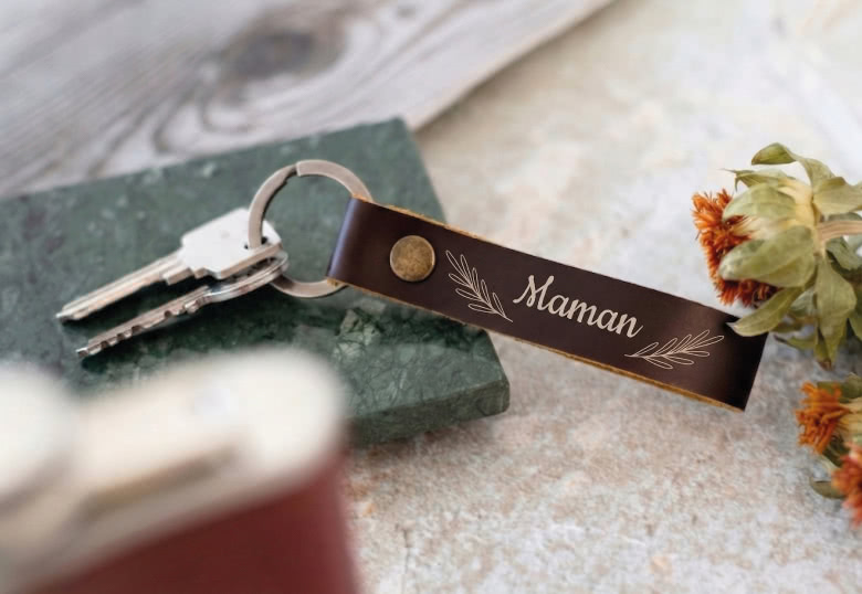 Porte-clé cuir fête des mères