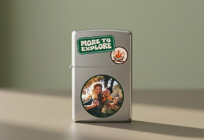 Personlig lighter med tekst eller billede