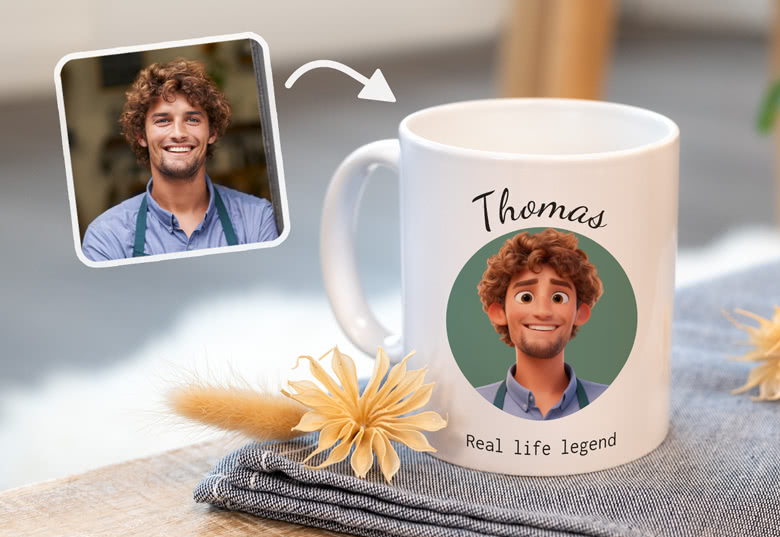 Personliggjort krus med kunstnerisk filter
