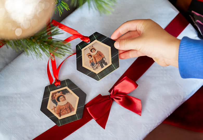 Lot de décorations à suspendre en bois - Lot de 4