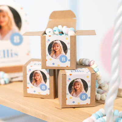 Boîte a dragées imprimée - Lot de 12