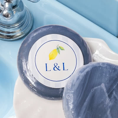 Round Bar of Soap with Sticker - set of 6