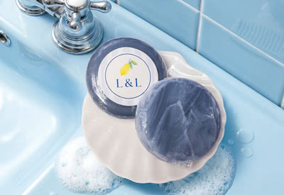 Round Bar of Soap with Sticker - set of 6