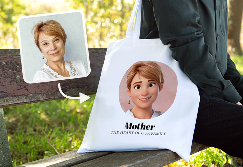Personalised totebag with artistic filter