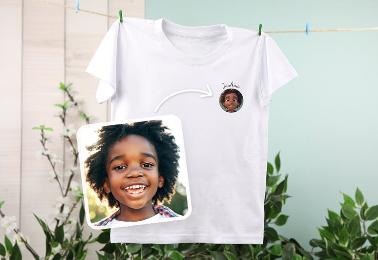 Gepersonaliseerde t-shirt met AI image