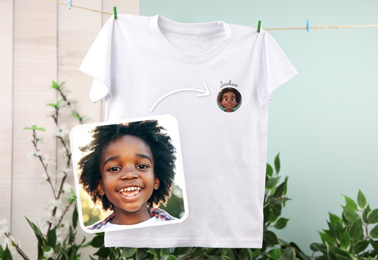 AIFilter_T-shirt Pour Mamie avec portrait illustration