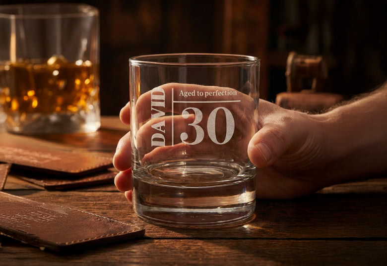 Whiskyglass med gravering