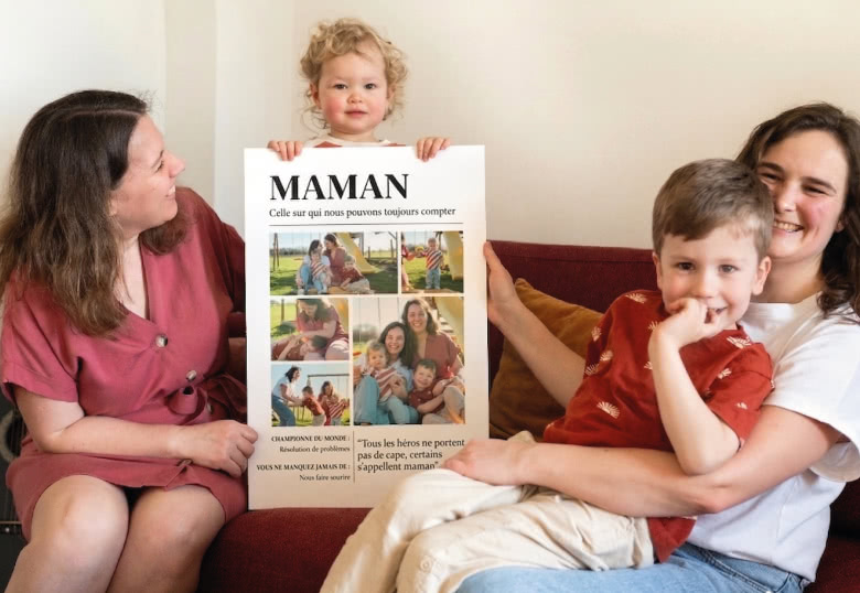 Cadeau fête des Mères personnalisé_Tableau photo personnalisé pour Maman