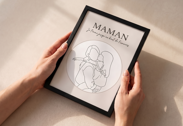 Poster fête des mamans illustration personnalisée