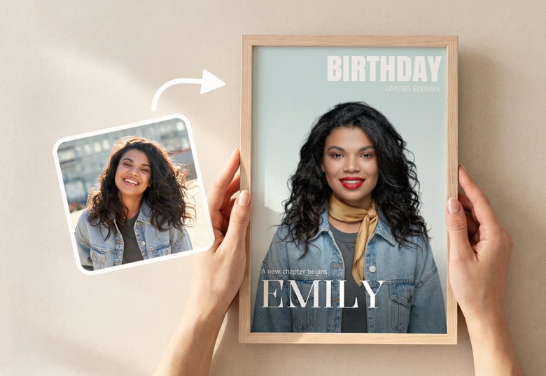 Magazine cover with luxurious filter