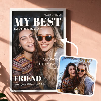 Magazine cover with luxurious filter