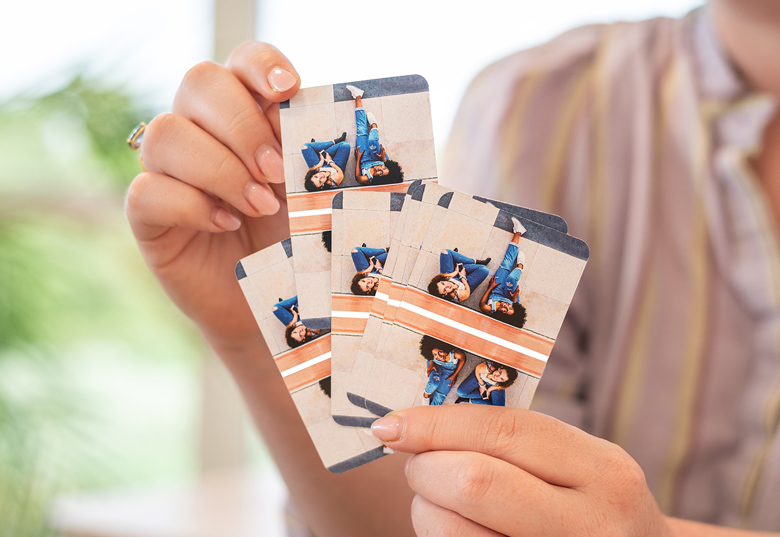 Playing cards with personalised back