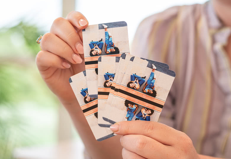 Playing cards with personalised back