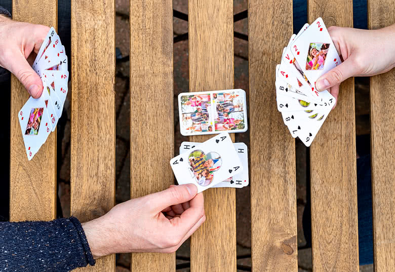 Speelkaarten met gepersonaliseerde voor- en achterkant