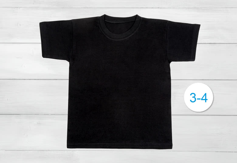 T-shirt kinderen zwart 3 - 4 jaar