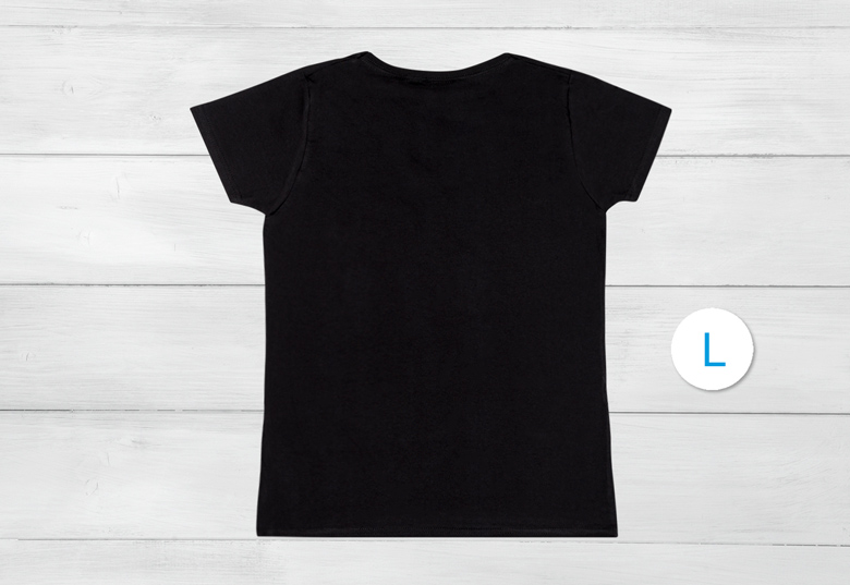 T-shirt vrouwen zwart Achterkant L