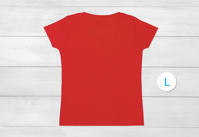 T-shirt vrouwen rood Achterkant L