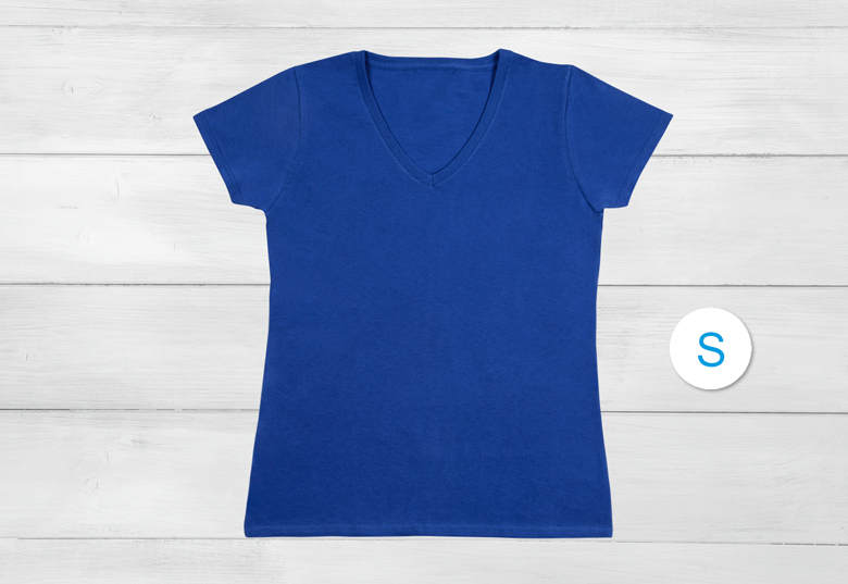 T-shirt vrouwen blauw S