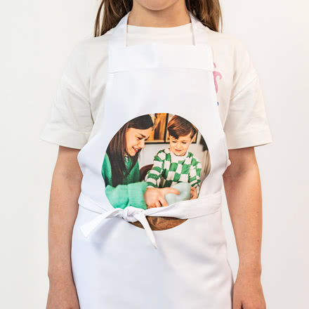 Tablier enfant blanc avec photo