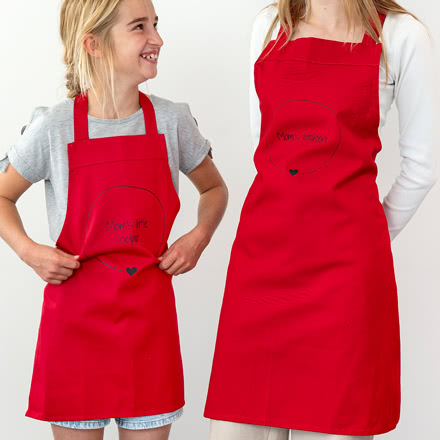 Set de 2 tabliers enfant & adulte - Rouge