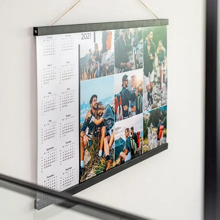 Planning annuel avec support magnétique 60 x 90 cm Bois naturel