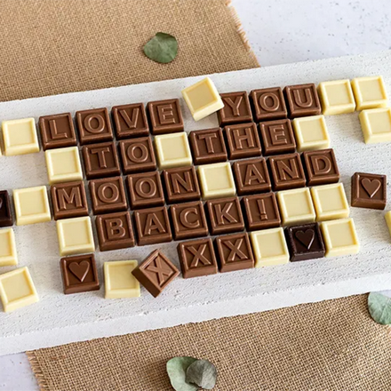 Message en chocolat 60 pièces
