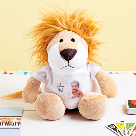 Kuscheltier Löwe mit Foto-Shirt