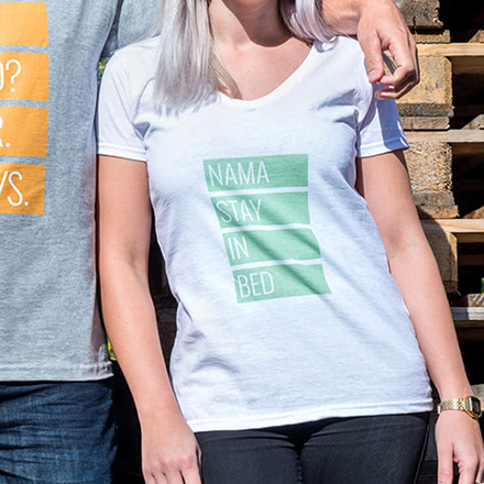 Frauen T-Shirt Weiss Rückseite M