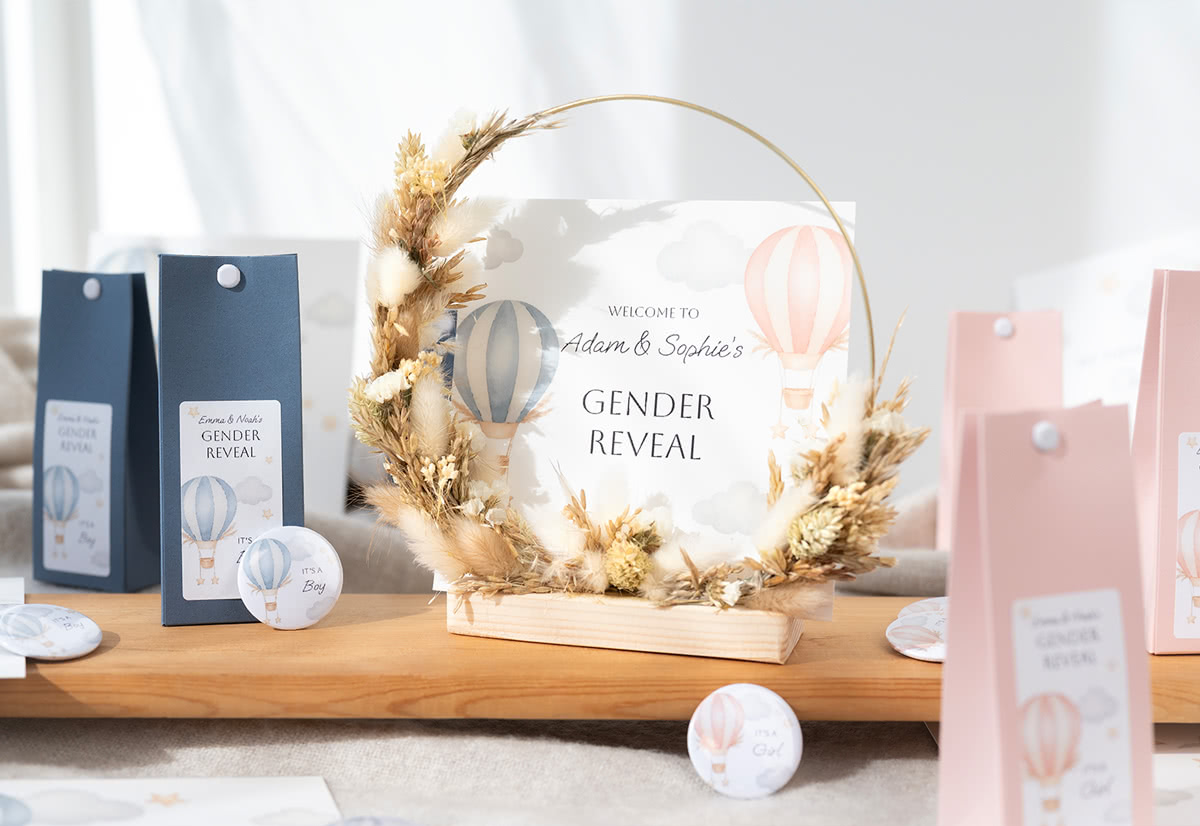 Gender reveal dekoration
