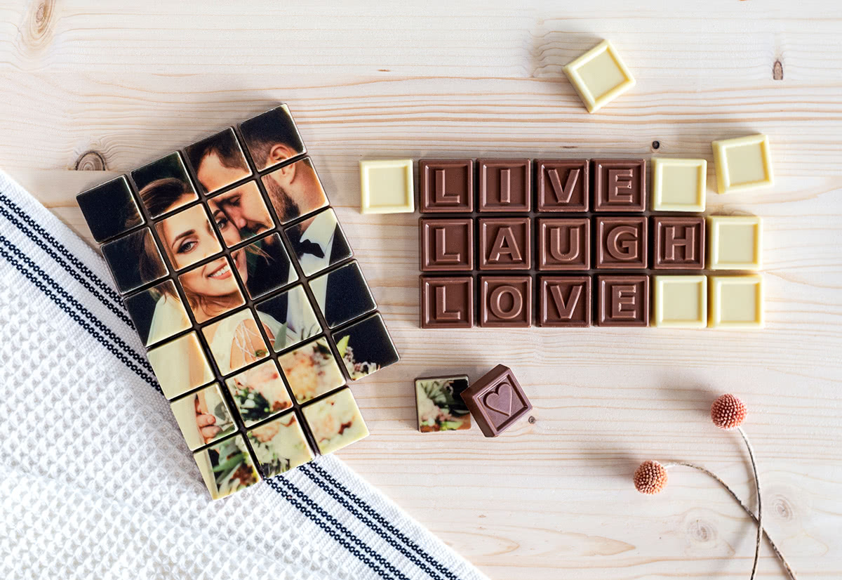 Personalisierte Schokoladengeschenke mit Foto oder Wunschtext