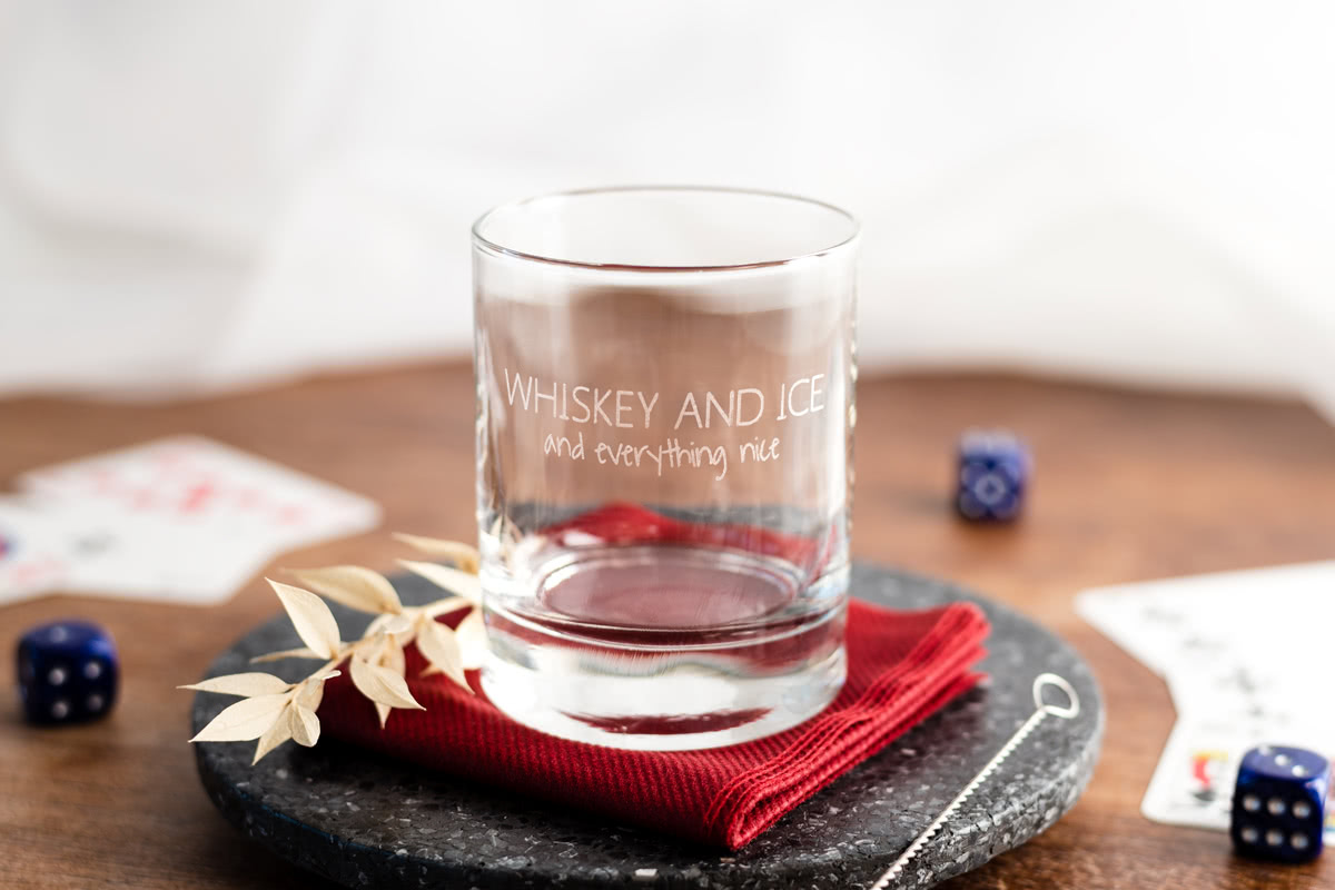 Whiskyglass med gravering