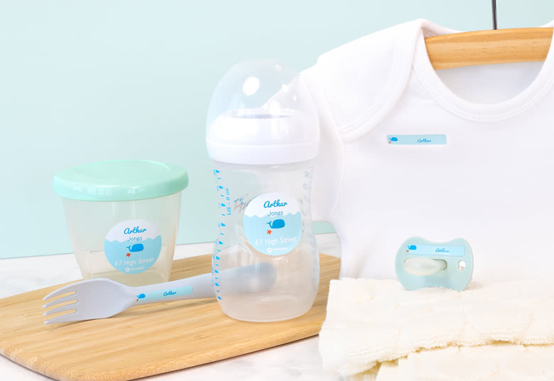 Set med namnlappar till förskolan