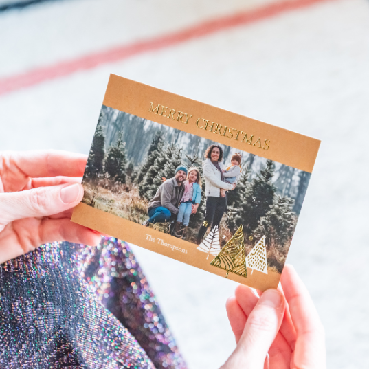 Gold foil Christmas cards