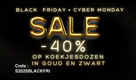 KOEKJESDOOS GOUD & ZWART