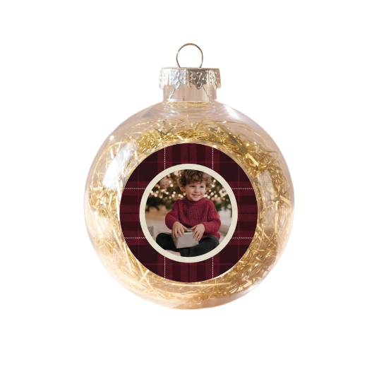 Boules de Noël personnalisées avec photo et prénom (Lot de 2)