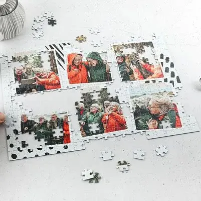 Fotocollage op puzzle