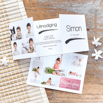 communiekaartjes maken met foto's