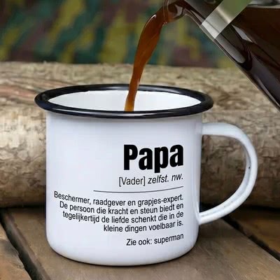 Emaille mok grijs metaal