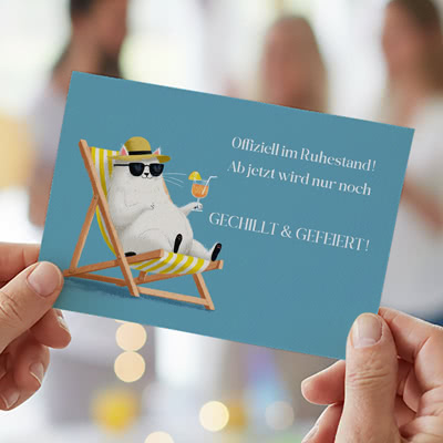Einladungen für eine Pensionierungsfeier