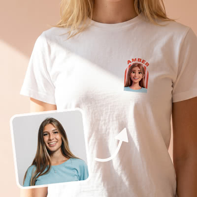 Personlig T-shirt med konstnärligt filter